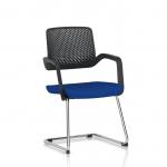 Cosmo Cantilever Chair Black Frame Bespoke Colour Seat Stevia Blue KCUP4610