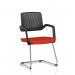 Cosmo Cantilever Chair Black Frame Bespoke Colour Seat Tabasco Orange KCUP4611