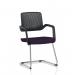 Cosmo Cantilever Chair Black Frame Bespoke Colour Seat Tansy Purple KCUP4612