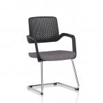 Cosmo Cantilever Chair Black Frame Bespoke Colour Seat Rivet Fuse KCUP4614