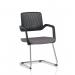 Cosmo Cantilever Chair Black Frame Bespoke Colour Seat Rivet Fuse KCUP4614