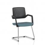 Cosmo Cantilever Chair Black Frame Bespoke Colour Seat Rivet Quench KCUP4615