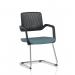 Cosmo Cantilever Chair Black Frame Bespoke Colour Seat Rivet Quench KCUP4615