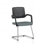 Cosmo Cantilever Chair Black Frame Bespoke Colour Seat Rivet Tensile KCUP4616