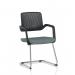 Cosmo Cantilever Chair Black Frame Bespoke Colour Seat Rivet Tensile KCUP4616