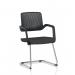Cosmo Cantilever Chair Black Frame Bespoke Colour Seat Quest Mussel KCUP4620