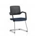 Cosmo Cantilever Chair Black Frame Bespoke Colour Seat Quest Whelk KCUP4624