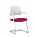 Cosmo Cantilever Chair White Frame Bespoke Colour Seat Bergamot Cherry KCUP4625