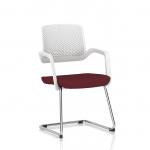 Cosmo Cantilever Chair White Frame Bespoke Colour Seat Ginseng Chilli KCUP4626