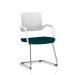 Cosmo Cantilever Chair White Frame Bespoke Colour Seat Maringa Teal KCUP4627