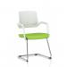 Cosmo Cantilever Chair White Frame Bespoke Colour Seat Myrrh Green KCUP4628