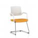 Cosmo Cantilever Chair White Frame Bespoke Colour Seat Senna Yellow KCUP4629