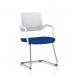 Cosmo Cantilever Chair White Frame Bespoke Colour Seat Stevia Blue KCUP4630