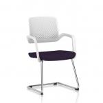 Cosmo Cantilever Chair White Frame Bespoke Colour Seat Tansy Purple KCUP4632