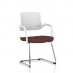 Cosmo Cantilever Chair White Frame Bespoke Colour Seat Rivet Forge KCUP4633
