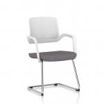 Cosmo Cantilever Chair White Frame Bespoke Colour Seat Rivet Fuse KCUP4634