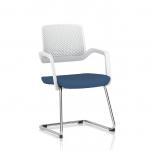 Cosmo Cantilever Chair White Frame Bespoke Colour Seat Quest Limpet KCUP4639