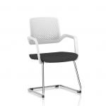 Cosmo Cantilever Chair White Frame Bespoke Colour Seat Quest Mussel KCUP4640