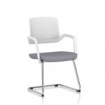 Cosmo Cantilever Chair White Frame Bespoke Colour Seat Quest Shell KCUP4642