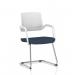 Cosmo Cantilever Chair White Frame Bespoke Colour Seat Quest Whelk KCUP4644