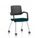 Cosmo Training Chair Black Frame Bespoke Colour Seat Maringa Teal KCUP4647
