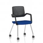 Cosmo Training Chair Black Frame Bespoke Colour Seat Stevia Blue KCUP4650