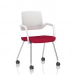 Cosmo Training Chair White Frame Bespoke Colour Seat Bergamot Cherry KCUP4665