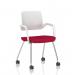 Cosmo Training Chair White Frame Bespoke Colour Seat Bergamot Cherry KCUP4665
