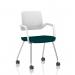 Cosmo Training Chair White Frame Bespoke Colour Seat Maringa Teal KCUP4667