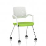 Cosmo Training Chair White Frame Bespoke Colour Seat Myrrh Green KCUP4668