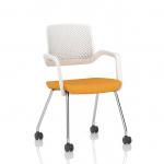 Cosmo Training Chair White Frame Bespoke Colour Seat Senna Yellow KCUP4669