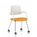 Cosmo Training Chair White Frame Bespoke Colour Seat Senna Yellow KCUP4669