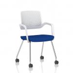 Cosmo Training Chair White Frame Bespoke Colour Seat Stevia Blue KCUP4670