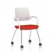 Cosmo Training Chair White Frame Bespoke Colour Seat Tabasco Orange KCUP4671