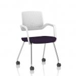 Cosmo Training Chair White Frame Bespoke Colour Seat Tansy Purple KCUP4672