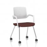 Cosmo Training Chair White Frame Bespoke Colour Seat Rivet Forge KCUP4673