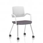 Cosmo Training Chair White Frame Bespoke Colour Seat Rivet Fuse KCUP4674