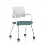 Cosmo Training Chair White Frame Bespoke Colour Seat Rivet Quench KCUP4675