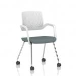 Cosmo Training Chair White Frame Bespoke Colour Seat Rivet Tensile KCUP4676