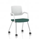 Cosmo Training Chair White Frame Bespoke Colour Seat Quest Kelp KCUP4678