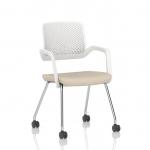 Cosmo Training Chair White Frame Bespoke Colour Seat Quest Salt KCUP4681