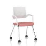 Cosmo Training Chair White Frame Bespoke Colour Seat Quest Shrimp KCUP4683
