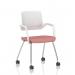 Cosmo Training Chair White Frame Bespoke Colour Seat Quest Shrimp KCUP4683