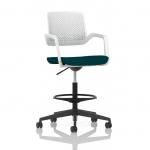 Cosmo Hi Rise Chair White Frame Bespoke Colour Seat Maringa Teal KCUP4707