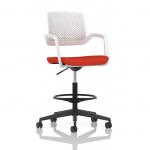 Cosmo Hi Rise Chair White Frame Bespoke Colour Seat Tabasco Orange KCUP4711