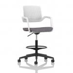 Cosmo Hi Rise Chair White Frame Bespoke Colour Seat Rivet Fuse KCUP4714