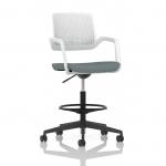 Cosmo Hi Rise Chair White Frame Bespoke Colour Seat Rivet Tensile KCUP4716