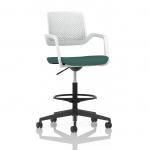 Cosmo Hi Rise Chair White Frame Bespoke Colour Seat Quest Kelp KCUP4718