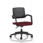 Cosmo Task Operator Chair Black Frame Bespoke Colour Seat Ginseng Chilli KCUP4726