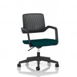 Cosmo Task Operator Chair Black Frame Bespoke Colour Seat Maringa Teal KCUP4727